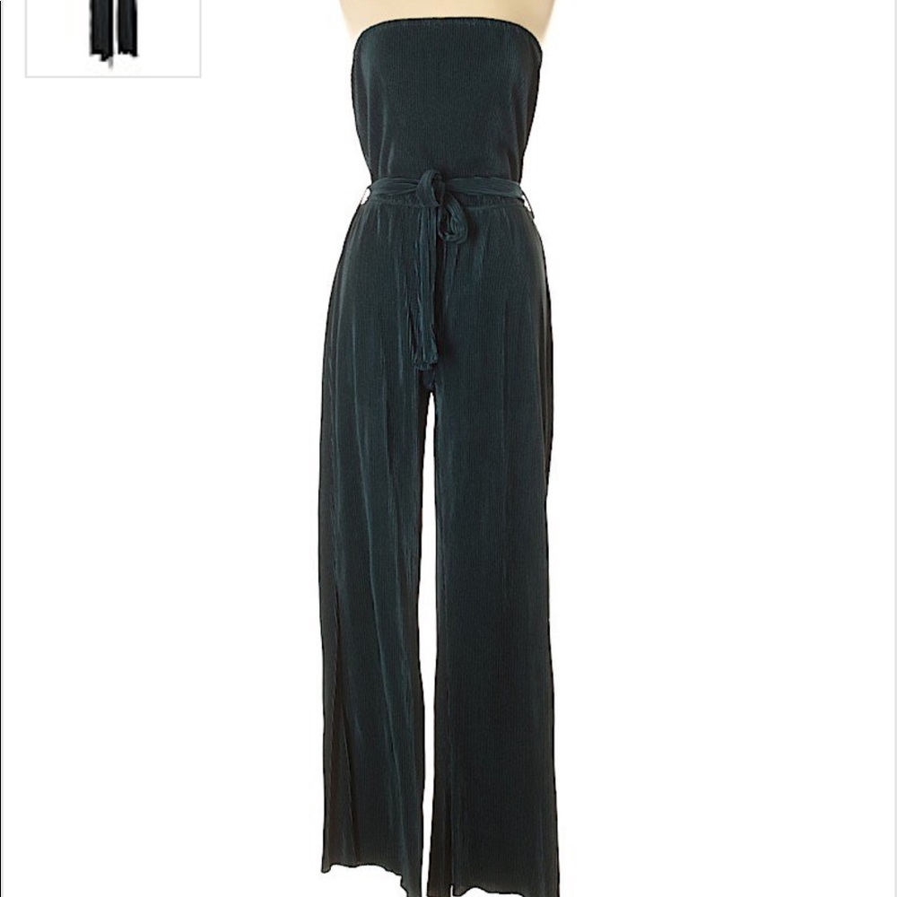 Honey punch dark emerald green jumpsuit